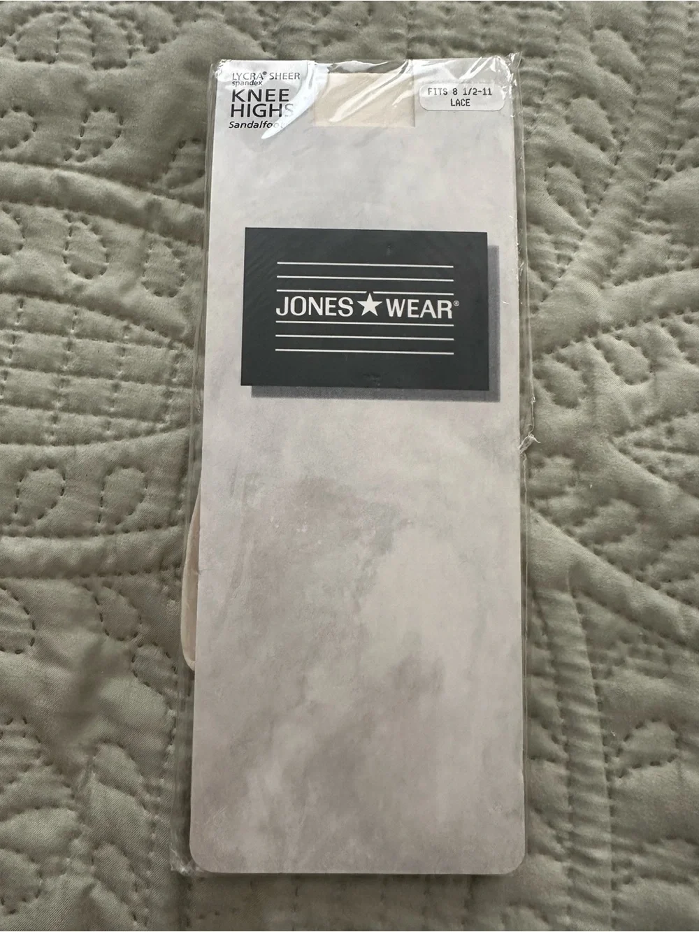 Jones Wear Sandalfoot Knee Highs - Lace (Cream)